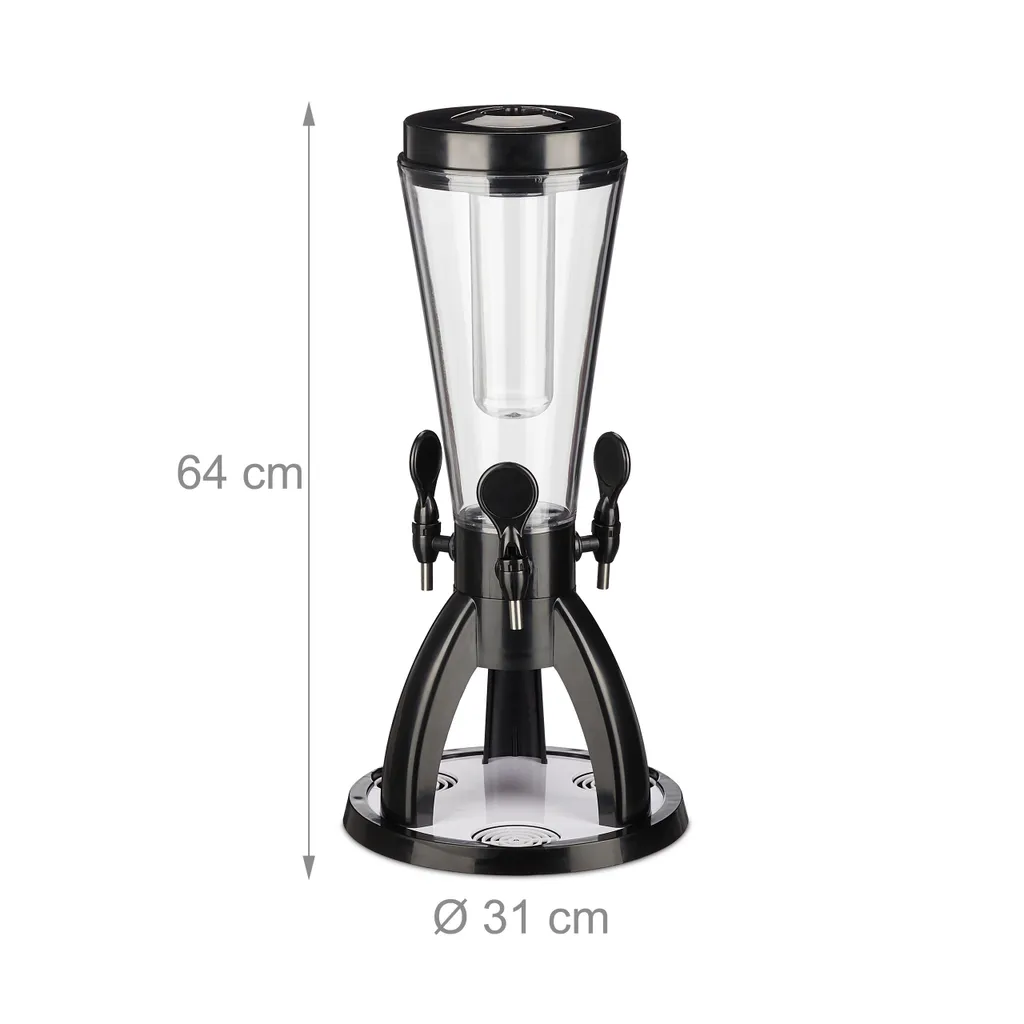 Relaxdays 4 L Biersäule Mit 3 Zapfhähnen 6 Relaxdays 4 L Biersäule Mit 3 Zapfhähnen – Bild 4