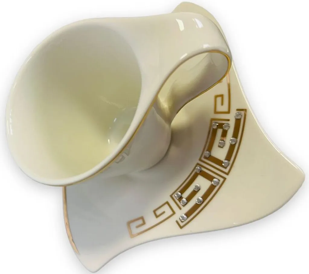 12-teiliges Medusa Mäander Kaffeeservice Mit Goldschliff Kaffeetassen Für 6 Personen 6 Tassen + 6 Untertassen Weiß-Gold Genießen Servieren Kaffee 5 12-teiliges Medusa Mäander Kaffeeservice Mit Goldschliff Kaffeetassen Für 6 Personen 6 Tassen + 6 Untertassen Weiß-Gold Genießen Servieren Kaffee – Bild 3