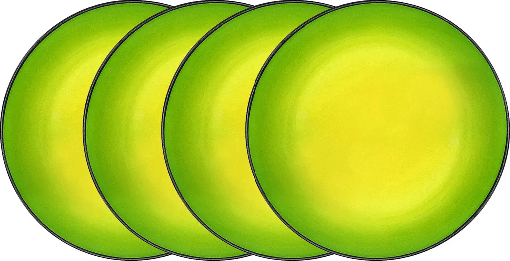 CreaTable 20220 Kombiservice Hot Green Für 4 Personen, Steinzeug, Rund, Grün/gelb/schwarz (1 Set, 16-teilig) 9 CreaTable 20220 Kombiservice Hot Green Für 4 Personen, Steinzeug, Rund, Grün/gelb/schwarz (1 Set, 16-teilig) – Bild 7