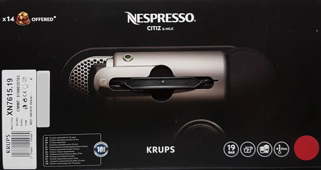 Krups XN7615.19 Nespresso Citiz & Milk Kaffeekapselmaschine (1260 Watt, Wassertankkapazität: 1l, Pumpendruck: 19 Bar) Rot 9 Krups XN7615.19 Nespresso Citiz & Milk Kaffeekapselmaschine (1260 Watt, Wassertankkapazität: 1l, Pumpendruck: 19 Bar) Rot – Bild 7