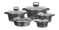 Vakeen Granite Topfset 10 Teile Schwarz