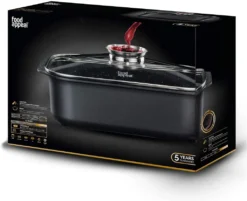 Food Appeal Black Marble Kasserolle, Kochtopf, Röster Mit Aromatischem Glasdeckel, Anti-haft Beschichtung | Schwarzes Marmor Design | Für Gasherd, Induktionsherd, Keramikherd Und Elektroherd 10 Food Appeal Black Marble Kasserolle, Kochtopf, Röster Mit Aromatischem Glasdeckel, Anti-haft Beschichtung | Schwarzes Marmor Design | Für Gasherd, Induktionsherd, Keramikherd Und Elektroherd -Küchenutensilien 298c64c23fddcf5a2dafb0bbf6a988af