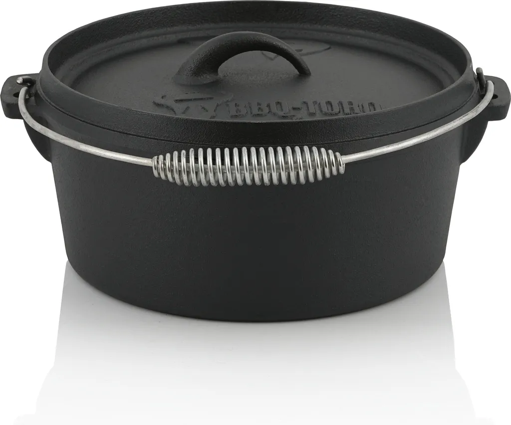 BBQ-Toro 10-teiliges Dutch Oven Set In Holzkiste Mit Waffeleisen, Stieltopf, Grillpfanne Und Mehr 6 BBQ-Toro 10-teiliges Dutch Oven Set In Holzkiste Mit Waffeleisen, Stieltopf, Grillpfanne Und Mehr – Bild 4