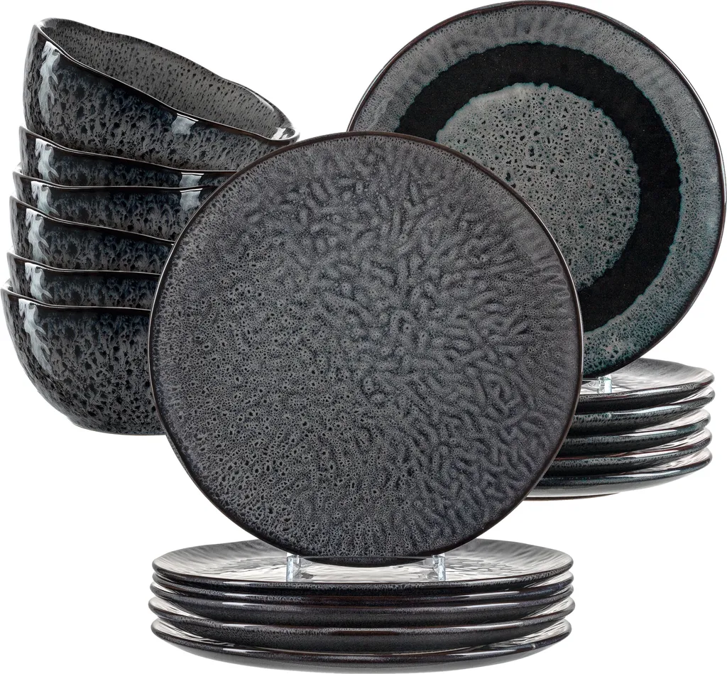 Leonardo Keramikgeschirr-Set Matera 18tlg. Grau, 026055 3 Leonardo Keramikgeschirr-Set Matera 18tlg. Grau, 026055