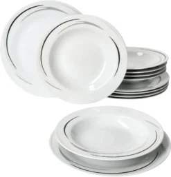 Mambo-Cat Kaffee-Tasse Porzellan-Becher Geschirr-Set Schüssel Bowl-Schale Tafel-Zubehör Suppen-Schälchen Speise-Teller Käse-Wurst Ess-Platte Frühstücks-Buffet Brunch Kuchen-Dessert Home Streifen-Grau Schwarz-Creme Kombi-Service Sechs-Personen 11 Mambo-Cat Kaffee-Tasse Porzellan-Becher Geschirr-Set Schüssel Bowl-Schale Tafel-Zubehör Suppen-Schälchen Speise-Teller Käse-Wurst Ess-Platte Frühstücks-Buffet Brunch Kuchen-Dessert Home Streifen-Grau Schwarz-Creme Kombi-Service Sechs-Personen -Küchenutensilien 3d4d45593f3714bde53bf44580a7525a 1