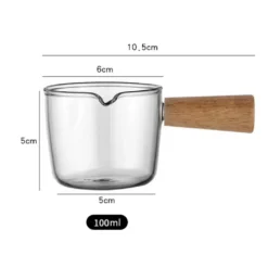 Glas Messbecher Hitzebeständiger Holzgriff Glaswaage Tasse Milchtasse Glasmessbecher 100ml -Küchenutensilien 4adeab307f857d4f0f36a3f7075bfc9e
