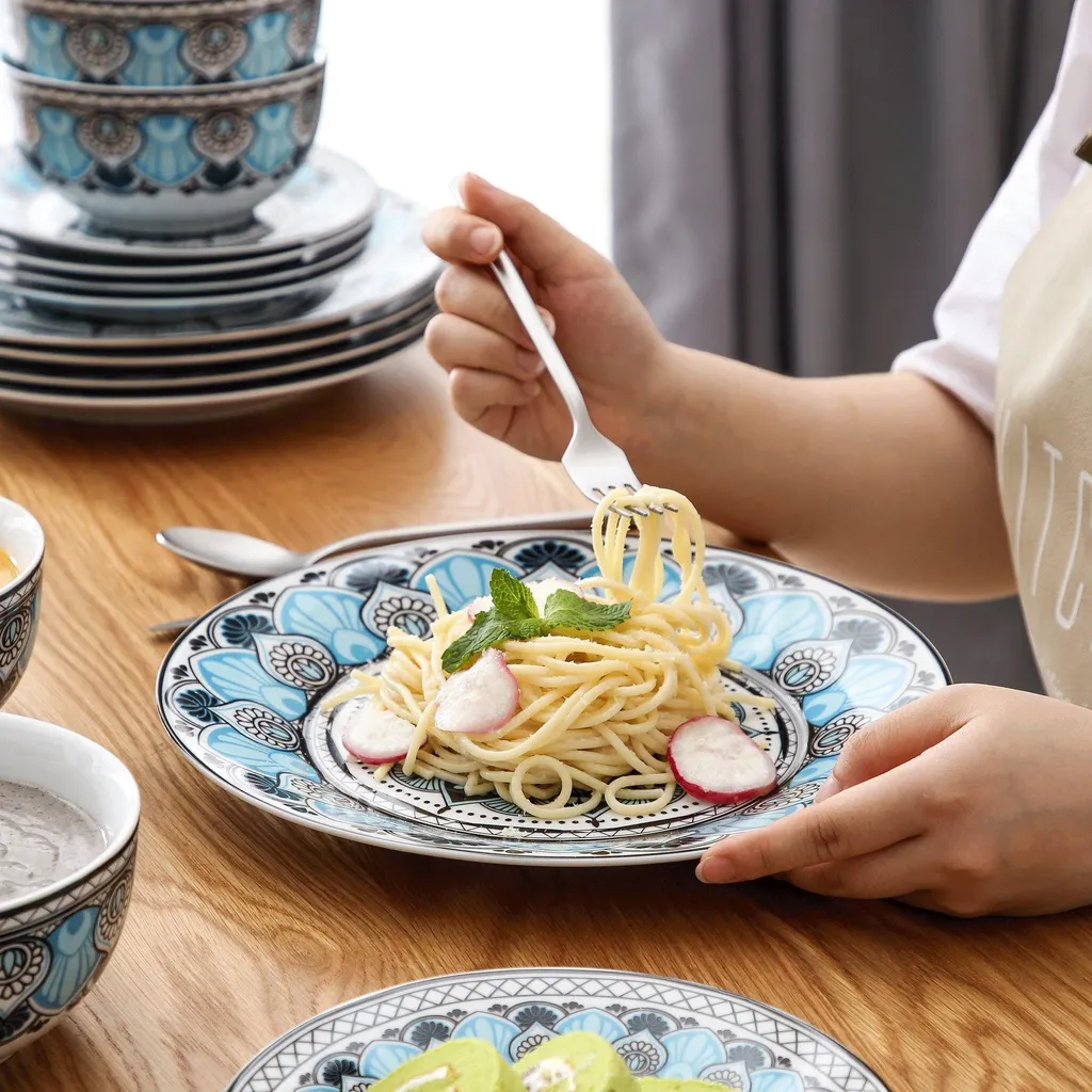 Tafelservice VEWEET, 18 Teiliges Geschirrset Aus Porzellan, AUDRIE Serie, Mit Je 6 Müslischale, Dessertteller Und Flachteller Für 6 Personen 11 Tafelservice VEWEET, 18 Teiliges Geschirrset Aus Porzellan, AUDRIE Serie, Mit Je 6 Müslischale, Dessertteller Und Flachteller Für 6 Personen – Bild 9