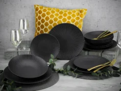 CreaTable 23211 Tafelservice Elements Collection Vesuvio Black Für 4 Personen, Steinzeug, Schwarz/grau (1 Set, 12-teilig) 24 CreaTable 23211 Tafelservice Elements Collection Vesuvio Black Für 4 Personen, Steinzeug, Schwarz/grau (1 Set, 12-teilig) -Küchenutensilien 54d12d2f247cae1d35e449c6d080d6df