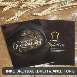 Gusseisen Topf Brot Backen 24 Cm - 3,5 L Schmortopf Gusseisen Emailliert Zum Schmoren, Backen Und Braten - Brotbacktopf Mit Deckel Induktion - (3,5 L, Blau) -Küchenutensilien 5c998180b7dea9eef78626641fd258ed
