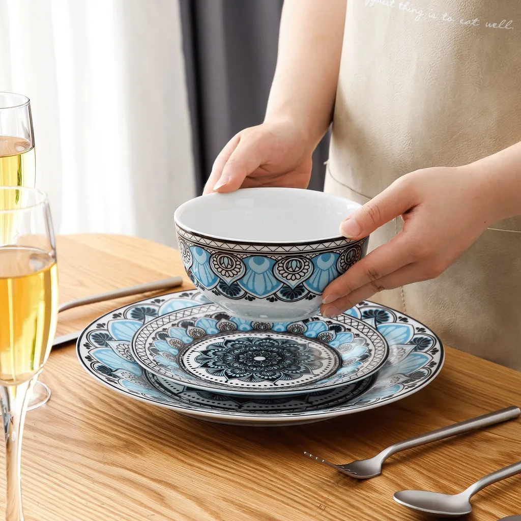 Tafelservice VEWEET, 18 Teiliges Geschirrset Aus Porzellan, AUDRIE Serie, Mit Je 6 Müslischale, Dessertteller Und Flachteller Für 6 Personen 6 Tafelservice VEWEET, 18 Teiliges Geschirrset Aus Porzellan, AUDRIE Serie, Mit Je 6 Müslischale, Dessertteller Und Flachteller Für 6 Personen – Bild 4