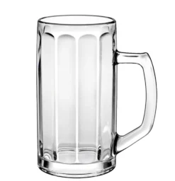 Borgonovo 12001820 Brema Ottica Bierseidel, Bierkrug, Bierglas, 567ml, Mit Füllstrich Bei 0,5l, Glas, Transparent, 6 Stück