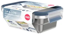 Emsa Frischhaltedose CLIP & CLOSE STEEL 1,2 Liter Blau -Küchenutensilien 65d701f697b612cc55a4fc77a3db0af2