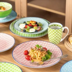 Vancasso Macaron Porzellan Kombiservice, 16 Teilig Geschirrset, Mit Je 4 Speiseteller, Dessertteller, Müslischalen Und Kaffeebecher Für 4 Personen 13 Vancasso Macaron Porzellan Kombiservice, 16 Teilig Geschirrset, Mit Je 4 Speiseteller, Dessertteller, Müslischalen Und Kaffeebecher Für 4 Personen -Küchenutensilien 6bc4c361f1f3b6c34e58bf77ea264851