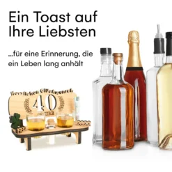 Brynnberg Schnapsbank Mit Jahreszahl Zum Geburtstag - Holz Lorbeerkranz Mit Zahl 40 Jahre Hochzeitstag Und Jahrestag Oder Geburtstag - Schnapsgläser Latte Mit 2 Gläsern -Küchenutensilien 6d8d37705adfd083a11ded863c819f27