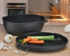 Universalbräter 7,5 L Alu-Gussbräter Multi-Grill-Bräter Deckel = Auflaufform