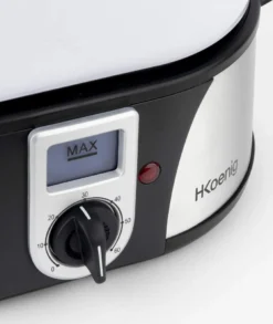 H.Koenig Elektro-Dampfgarer Ohne BPA 12 Liter, 3 Herausnehmbare Behälter, 1000 W, Timer Bis Zu 60 Minuten VAP12, Kunststoff, Metall, Single 14 H.Koenig Elektro-Dampfgarer Ohne BPA 12 Liter, 3 Herausnehmbare Behälter, 1000 W, Timer Bis Zu 60 Minuten VAP12, Kunststoff, Metall, Single -Küchenutensilien 7e0964901c2a007a980a7ae611b3a859