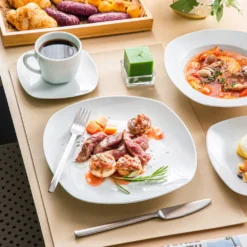 MALACASA, Serie Elisa, 60 Tlg. Porzellan Tafelservice Geschirrset Mit 12 Kaffeetassen, 12 Untertassen, 12 Dessertteller, 12 Suppenteller, 12 Essteller -Küchenutensilien 7e3f31616a70b18e9956dbcbc3ebae26