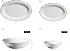 Mäser 931735 Kombiservice Professional Dining Für 6 Personen, Porzellan, Weiß (1 Set, 24-teilig) -Küchenutensilien 7e445427924b46d7017d479dd3f1dac2