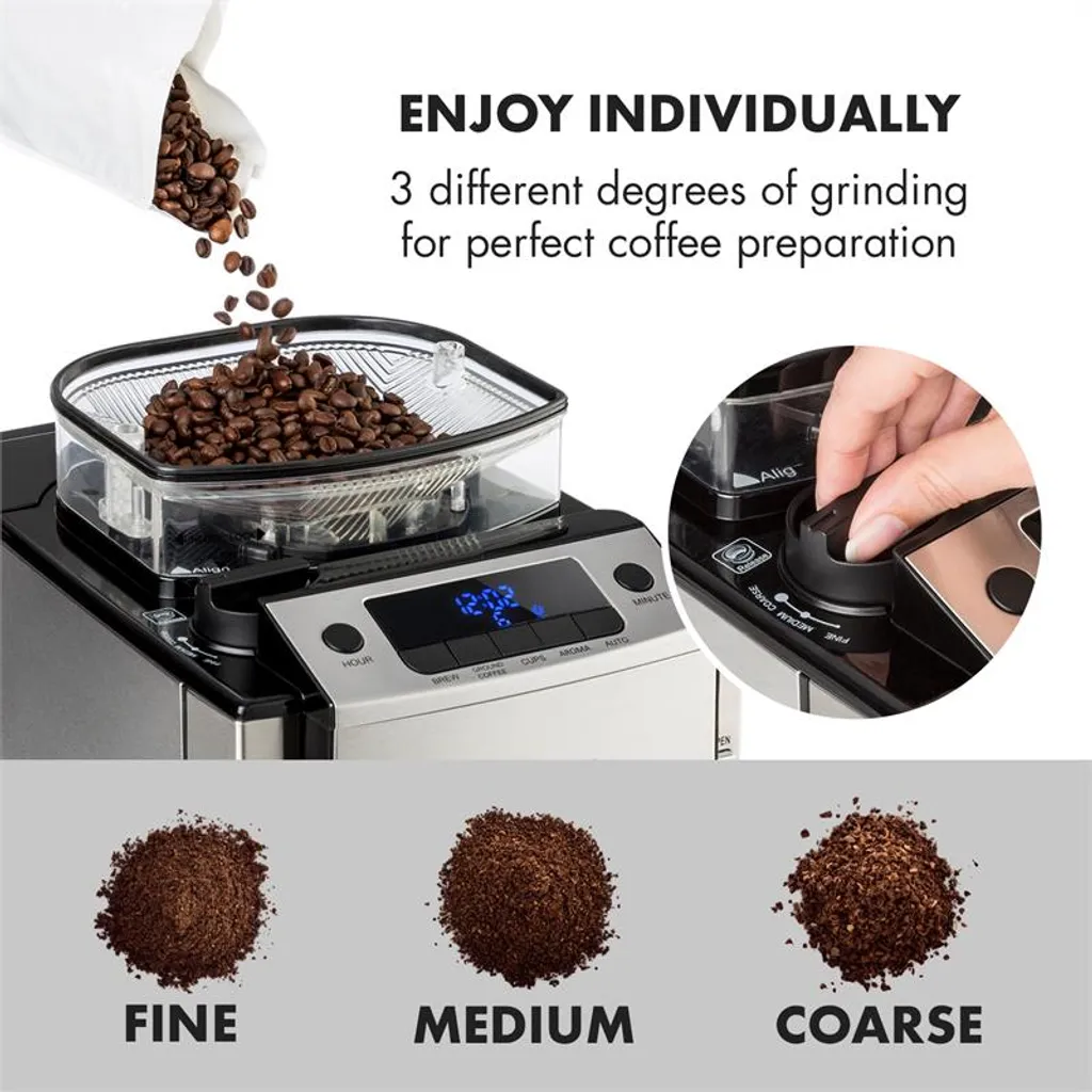 Aromatica X Kaffeemaschine Mahlwerk Glaskanne Aroma+ Edelstahl 5 Aromatica X Kaffeemaschine Mahlwerk Glaskanne Aroma+ Edelstahl – Bild 3