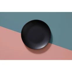 Mammoet Moon Geschirrset 6 Personen, Steingut, Bestehend Aus Tiefen Und Flachen Tellern Sowie Schalen – Je 6 Stück, Matt Schwarz, Moderne Form, Spülmaschinenfest -Küchenutensilien 89a65ab25a861e65fafb39af5d904d1b