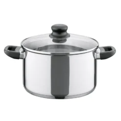 ELO 68224 Juwel De Luxe Fleischtopf 24cm Mit Glas-Deckel, Silber