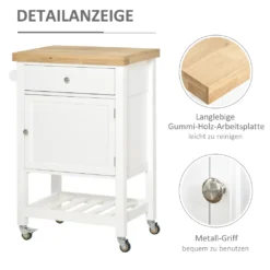 HOMCOM Küchenwagen Küchenrollwagen Servierwagen Mit Einer Schublade Geschlossenen Schrank Regalboden Und Handtuchhalter 4 Lenkrollen MDF Gummiholz Weiß+Eiche 63,5 X 40 X 90 Cm 15 HOMCOM Küchenwagen Küchenrollwagen Servierwagen Mit Einer Schublade Geschlossenen Schrank Regalboden Und Handtuchhalter 4 Lenkrollen MDF Gummiholz Weiß+Eiche 63,5 X 40 X 90 Cm -Küchenutensilien 8d77c51598615b73002b4a346ee69623