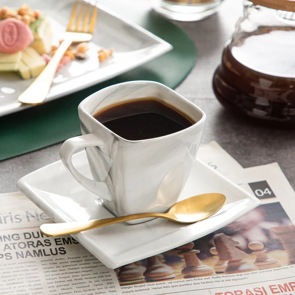 MALACASA, Serie Blance, 36 Tlg. Set Marmor Porzellan Kaffeeservice Geschirrset, Mit 12 Stück Kuchenteller, 12 Stück 180ml Tasse Und 12 Stück Untertasse Für 12 Personen 10 MALACASA, Serie Blance, 36 Tlg. Set Marmor Porzellan Kaffeeservice Geschirrset, Mit 12 Stück Kuchenteller, 12 Stück 180ml Tasse Und 12 Stück Untertasse Für 12 Personen – Bild 8