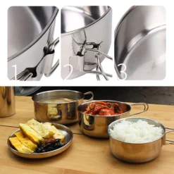 4 Teile / Satz Edelstahl Faltbarer Und Stapelbarer Campingtopf Kompakte Campingpfannen 11 4 Teile / Satz Edelstahl Faltbarer Und Stapelbarer Campingtopf Kompakte Campingpfannen -Küchenutensilien b0c3f37529025a22586882d6bc8f8f46