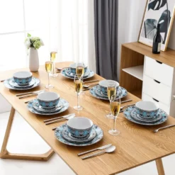 Tafelservice VEWEET, 18 Teiliges Geschirrset Aus Porzellan, AUDRIE Serie, Mit Je 6 Müslischale, Dessertteller Und Flachteller Für 6 Personen 21 Tafelservice VEWEET, 18 Teiliges Geschirrset Aus Porzellan, AUDRIE Serie, Mit Je 6 Müslischale, Dessertteller Und Flachteller Für 6 Personen -Küchenutensilien b28b8c5bf86308e082307995d5aff90a