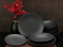 CreaTable 23211 Tafelservice Elements Collection Vesuvio Black Für 4 Personen, Steinzeug, Schwarz/grau (1 Set, 12-teilig) 25 CreaTable 23211 Tafelservice Elements Collection Vesuvio Black Für 4 Personen, Steinzeug, Schwarz/grau (1 Set, 12-teilig) -Küchenutensilien b913e4c96ca645a30d0218b80fb30e64