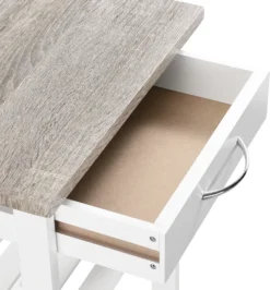 Servierwagen 76 X 37 X 37 Cm Barwagen 3 Ablage 1 Schublade Beistellwagen Allzweckwagen Rollwagen MDF Holzfarben-Weiß [en.casa] -Küchenutensilien badc647786122f02be0890497c45cce1