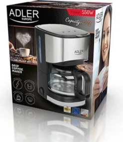Adler AD-4407 Tropfkaffeemaschine 8 Tassen, Edelstahl, BPA-frei, 550 W, 550 W, 0,7 Liter, Schwarz Und Grau 16 Adler AD-4407 Tropfkaffeemaschine 8 Tassen, Edelstahl, BPA-frei, 550 W, 550 W, 0,7 Liter, Schwarz Und Grau -Küchenutensilien bedd89606f961d97d22e3c08ef146c30