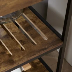 HOMCOM Küchenwagen Auf Rollen, Servierwagen Mit 2 Schubladen Und 2 Regalen, Küchentrolley Mit Arbeitsplatte, Rollwagen, Beistellwagen Im Industriedesign, Braun+Schwarz, 100 X 50 X 93 Cm -Küchenutensilien c59f346186e32e4f1f69e71ee1c22d9d