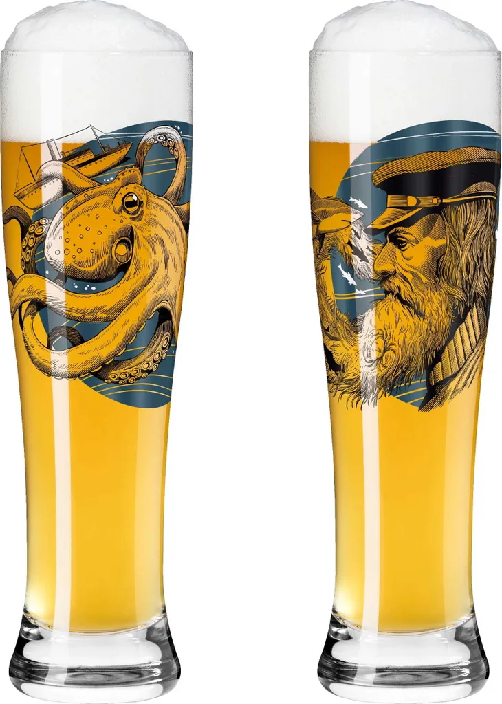 Brauchzeit Weizenbierglas-Set #9, #10 Von Philip Harris 4 Brauchzeit Weizenbierglas-Set #9, #10 Von Philip Harris – Bild 2