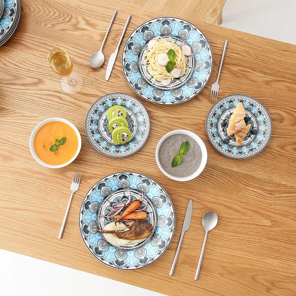 Tafelservice VEWEET, 18 Teiliges Geschirrset Aus Porzellan, AUDRIE Serie, Mit Je 6 Müslischale, Dessertteller Und Flachteller Für 6 Personen 9 Tafelservice VEWEET, 18 Teiliges Geschirrset Aus Porzellan, AUDRIE Serie, Mit Je 6 Müslischale, Dessertteller Und Flachteller Für 6 Personen – Bild 7