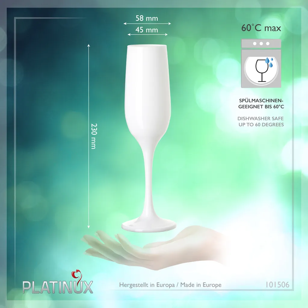 Weiße Sektgläser Set 6 Teilig Champagnergläser 160ml (max. 200ml) Aus Glas 5 Weiße Sektgläser Set 6 Teilig Champagnergläser 160ml (max. 200ml) Aus Glas – Bild 3