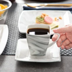 MALACASA, Serie Blance, 36 Tlg. Set Marmor Porzellan Kaffeeservice Geschirrset, Mit 12 Stück Kuchenteller, 12 Stück 180ml Tasse Und 12 Stück Untertasse Für 12 Personen 16 MALACASA, Serie Blance, 36 Tlg. Set Marmor Porzellan Kaffeeservice Geschirrset, Mit 12 Stück Kuchenteller, 12 Stück 180ml Tasse Und 12 Stück Untertasse Für 12 Personen -Küchenutensilien e792780e68e1a9a439b7ad4bf2c46316