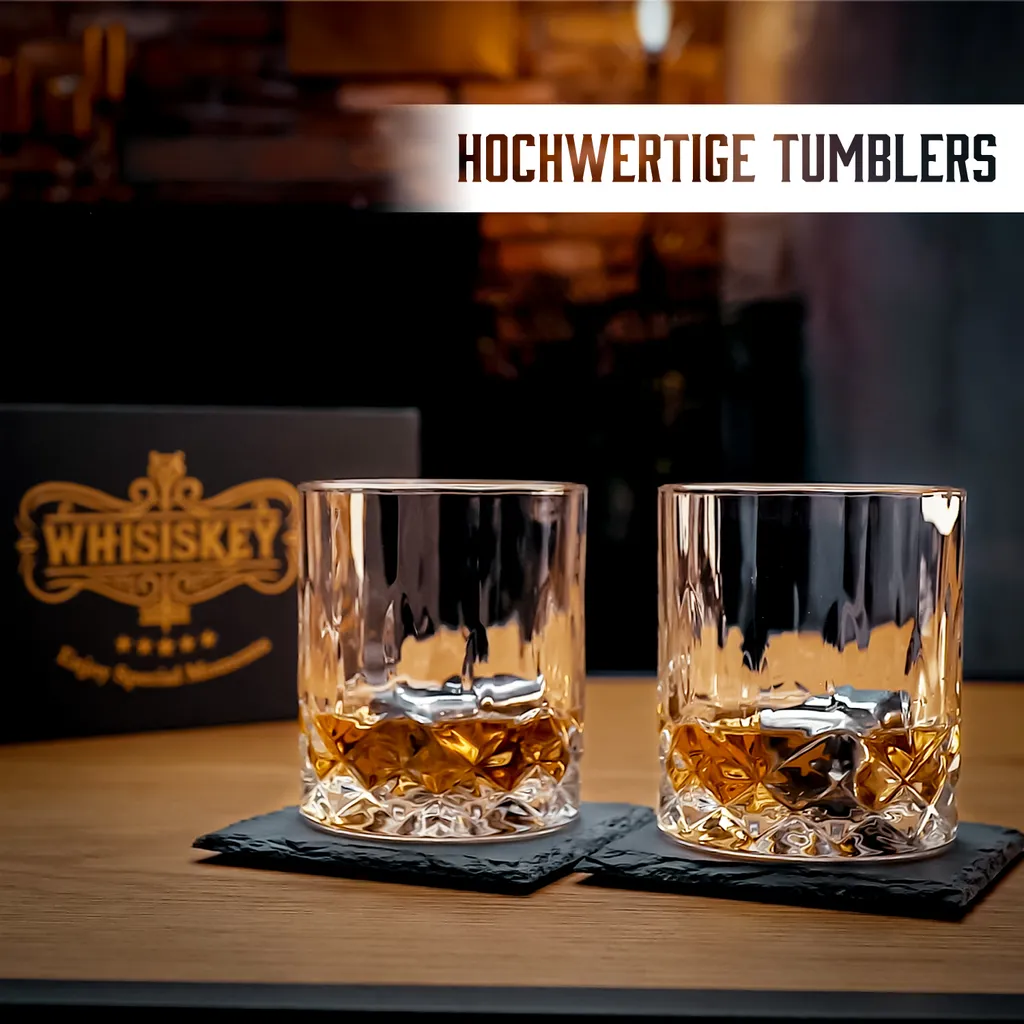 Whisiskey - Whiskygläser Set – 2 Tumbler Gläser (2x 320 Ml) – Whisky Geschenkset - Whisky Zubehör Set - Geschenke Für Männer 5 Whisiskey - Whiskygläser Set – 2 Tumbler Gläser (2x 320 Ml) – Whisky Geschenkset - Whisky Zubehör Set - Geschenke Für Männer – Bild 3