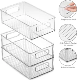 Freetoo Küchenorganizer-Set, Kühlschrank Organizer 6er Set, Vorratsbehälter Mit Griff, Durchsichtig Stapelbare, Ideal Für Küchen, Kühlschrank, -BPA Frei -Küchenutensilien f0e8abce4a7a92d8f96b0152a4fc7e19
