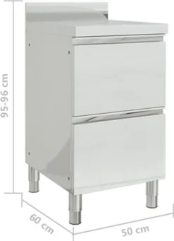 VIDAXL Möbel Gastro-Küchenschrank Mit 2 Schubladen Edelstahl 2023 -Küchenutensilien f342f54d902a599c9edd2f0d6b355960