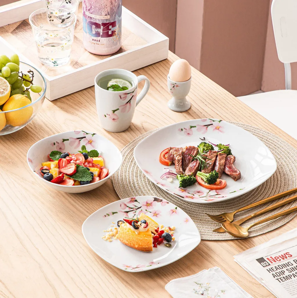 VEWEET Porzellan Kombiservice 'Annie', 40 Teilig Geschirrservice Für 8 Personen, Frühstückservice Mit Je 8 Eierbecher, Kaffeebecher 350 Ml, Müslischalen, Dessertteller Und Flachteller 9 VEWEET Porzellan Kombiservice 'Annie', 40 Teilig Geschirrservice Für 8 Personen, Frühstückservice Mit Je 8 Eierbecher, Kaffeebecher 350 Ml, Müslischalen, Dessertteller Und Flachteller – Bild 7