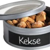 Kesper Metall Aufbewahrungsdose Mit Beschreibbarer Fläche, Keksdose Mit Sichtfenster, Ø20 X 8 Cm, Rund